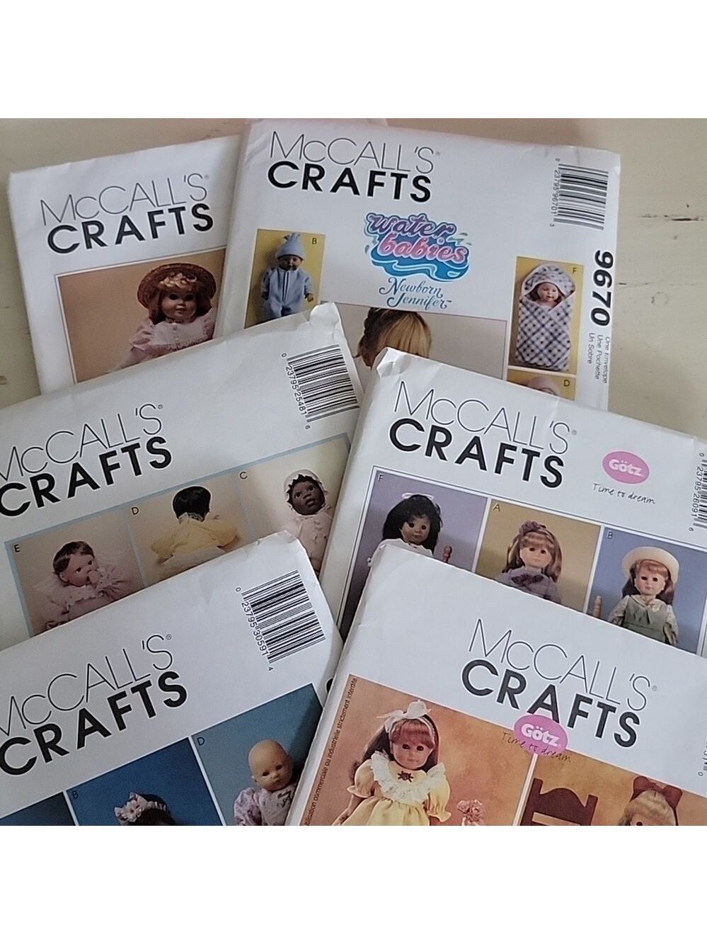 McCall's Craft Baby Doll Clothing Sewing Patterns Bundle NIP